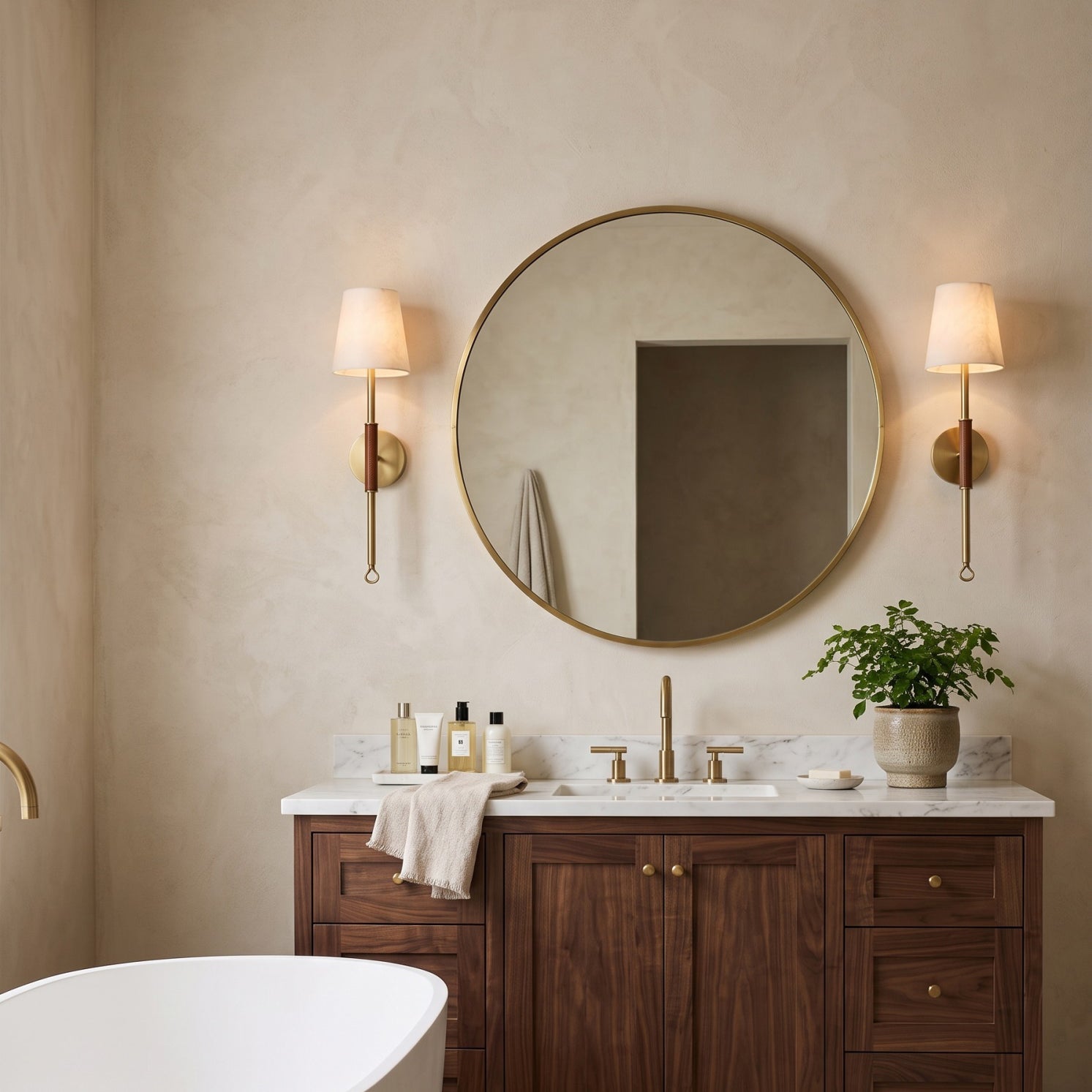 Griffin Tail Alabaster Wall Sconce