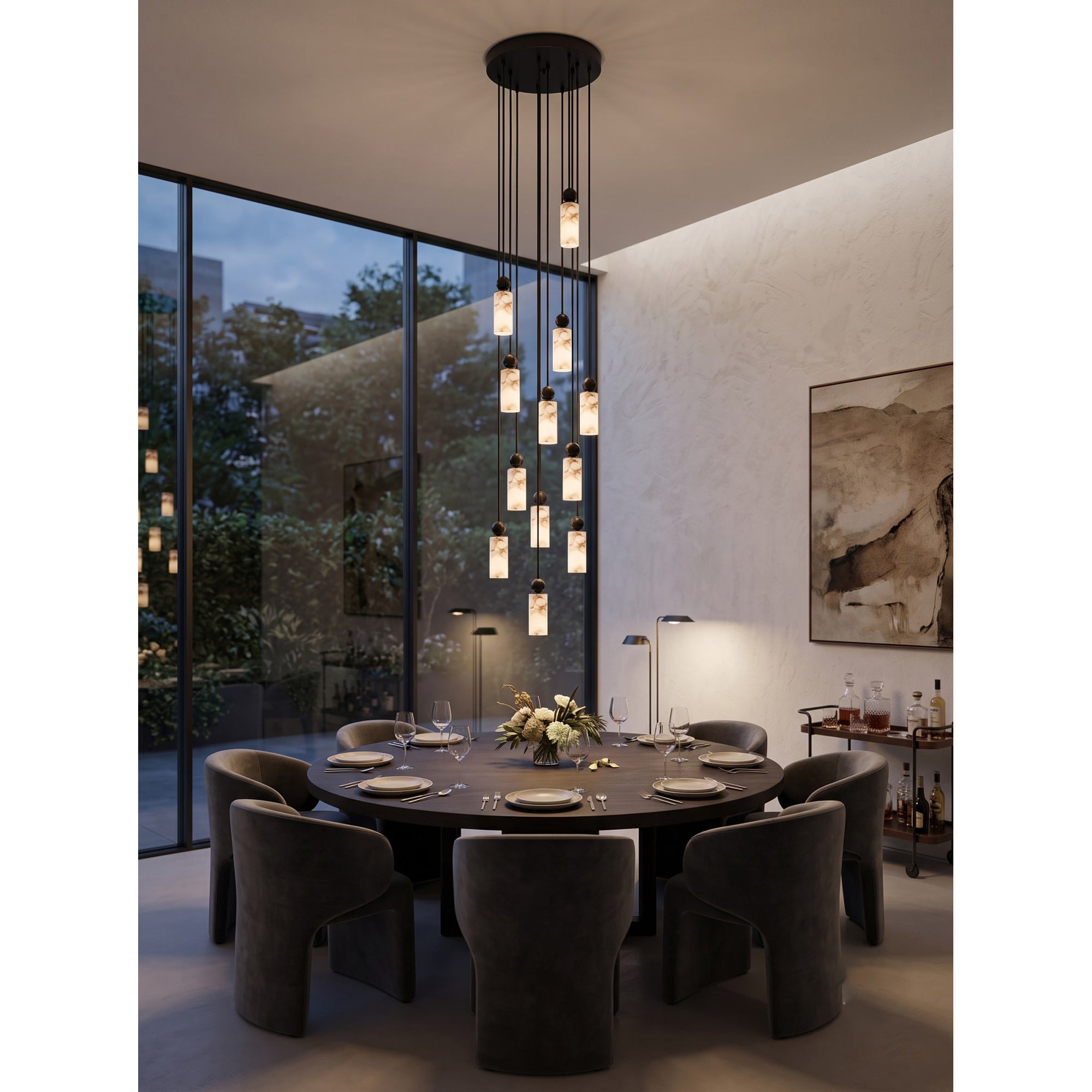 Harlin Alabaster Cluster Chandelier