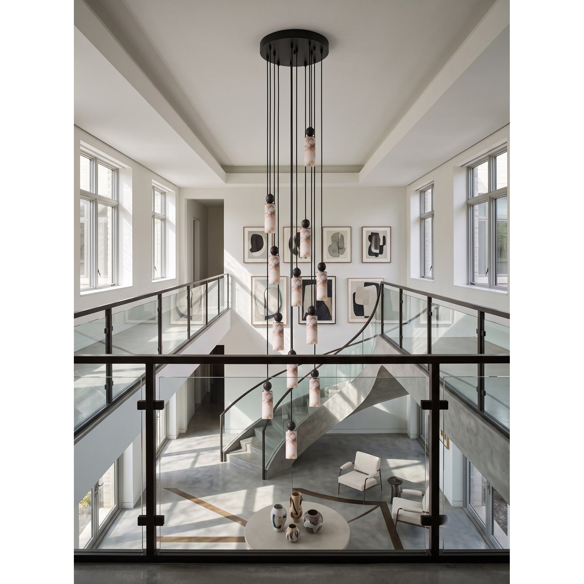 Harlin Alabaster Cluster Chandelier