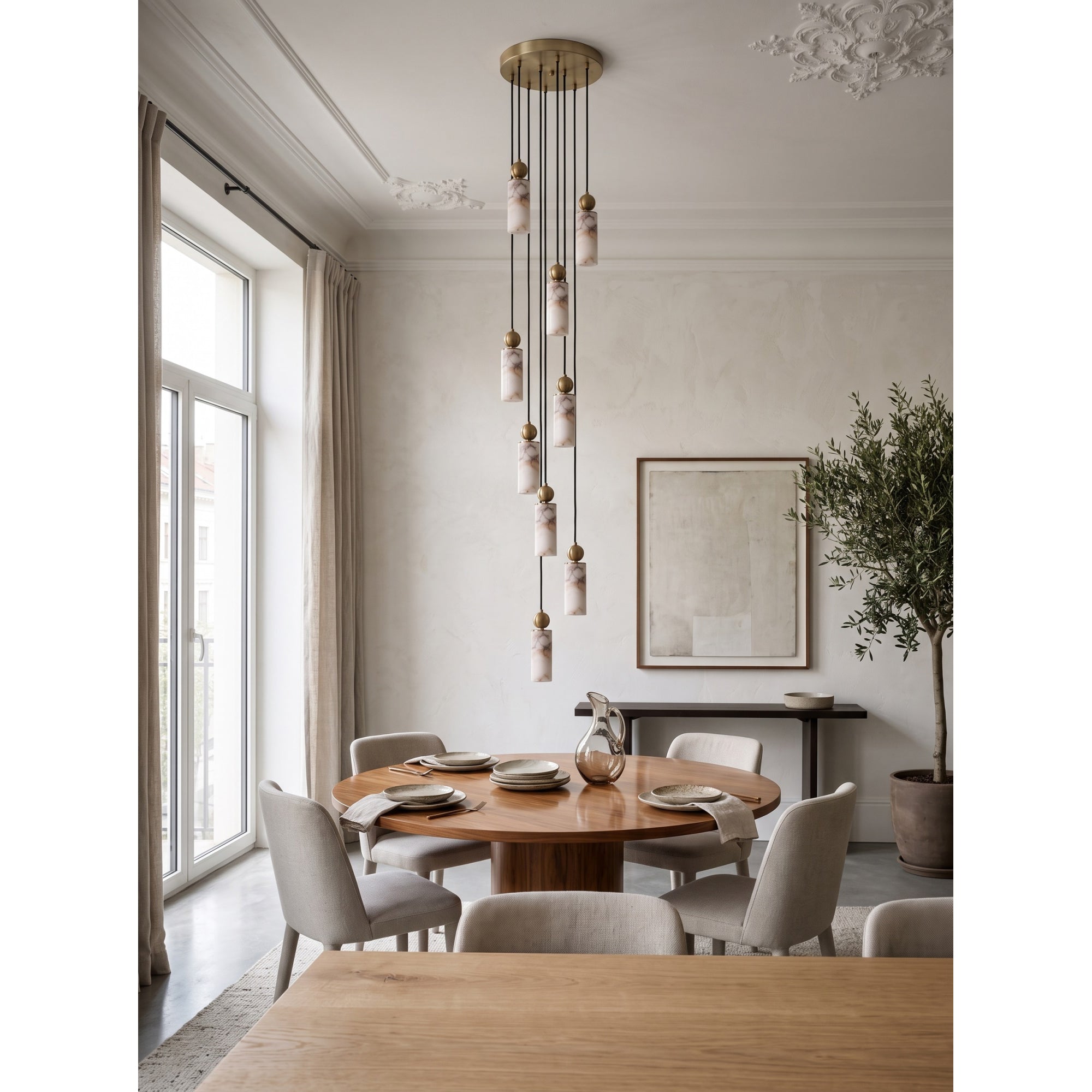 Harlin Alabaster Cluster Chandelier