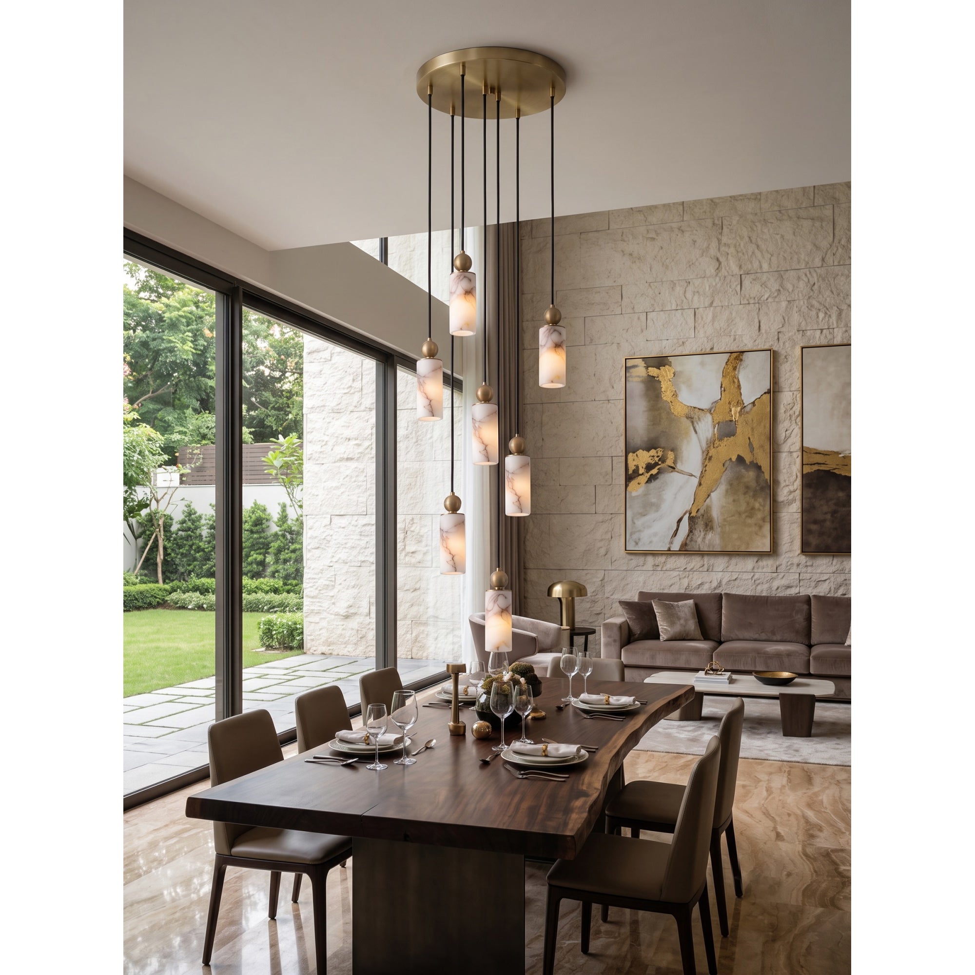 Harlin Alabaster Cluster Chandelier