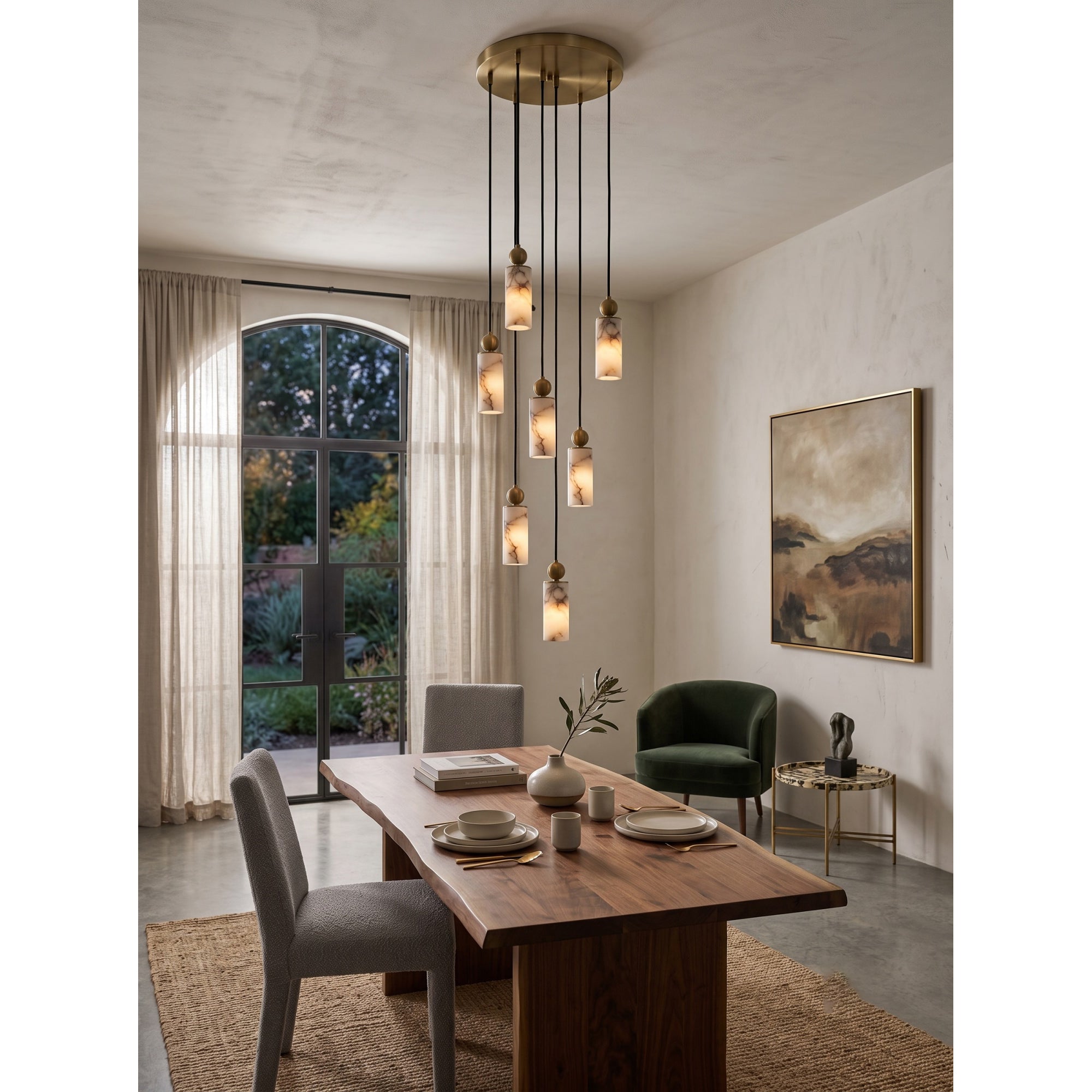 Harlin Alabaster Cluster Chandelier