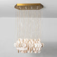 Load image into Gallery viewer, Hexagon Alabaster Tiered Rain Chandelier
