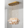 Load image into Gallery viewer, Hexagon Alabaster Tiered Rain Chandelier
