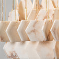 Load image into Gallery viewer, Hexagon Alabaster Tiered Rain Chandelier
