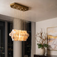Load image into Gallery viewer, Hexagon Alabaster Tiered Rain Chandelier
