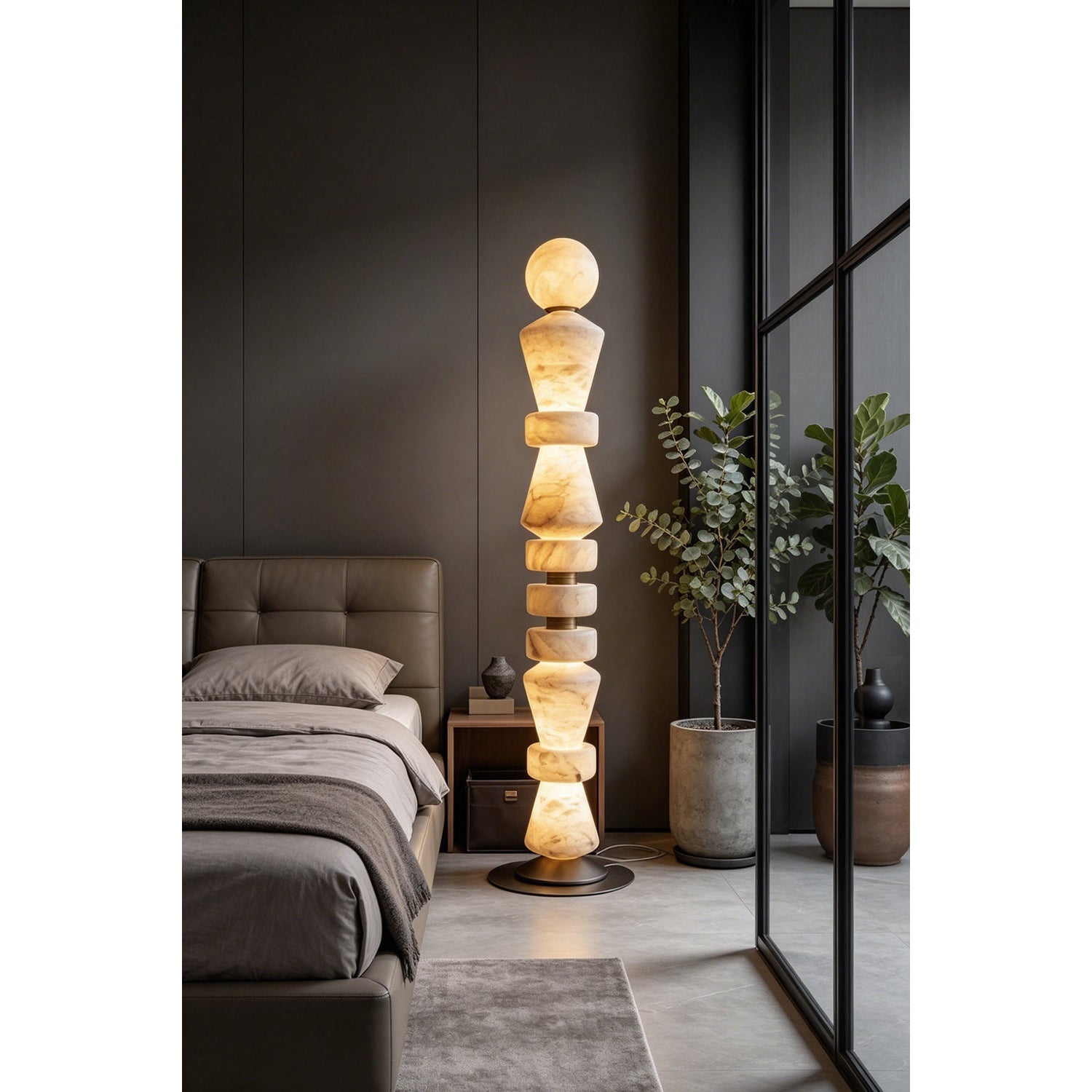 Horizon Obelisk Alabaster Floor Lamp