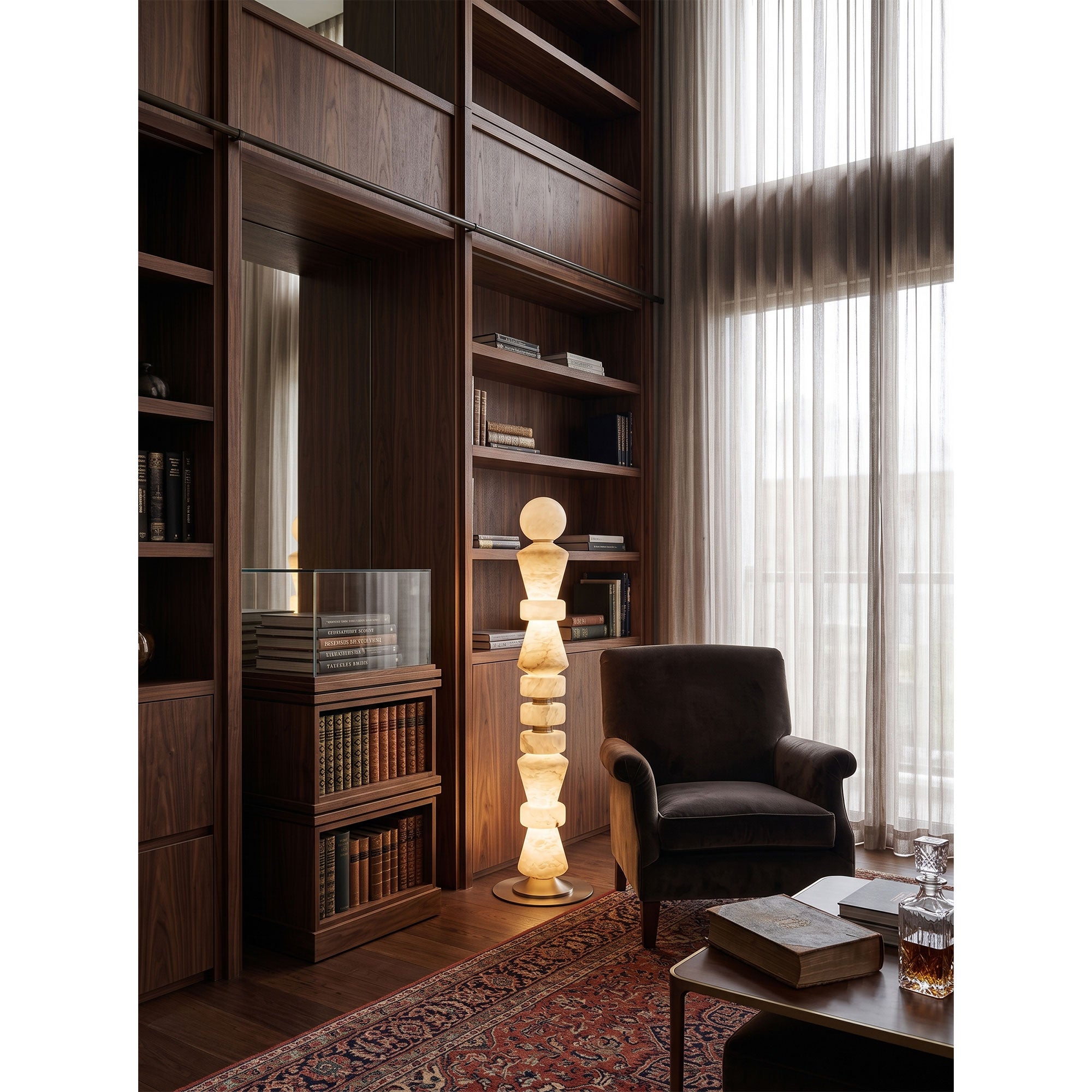 Horizon Obelisk Alabaster Floor Lamp