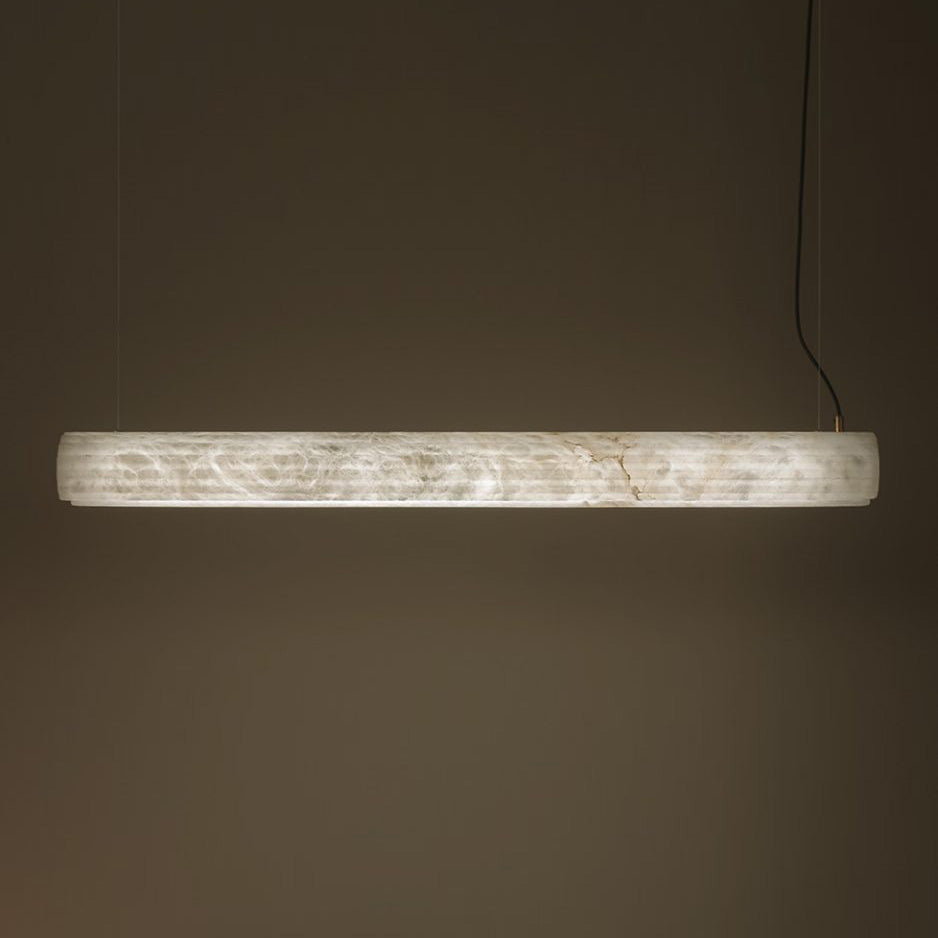 Horizontal Alabaster Roller Pendant Lamp