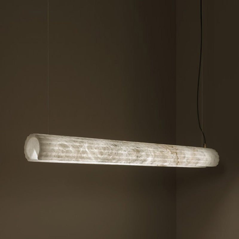 Horizontal Alabaster Roller Pendant Lamp