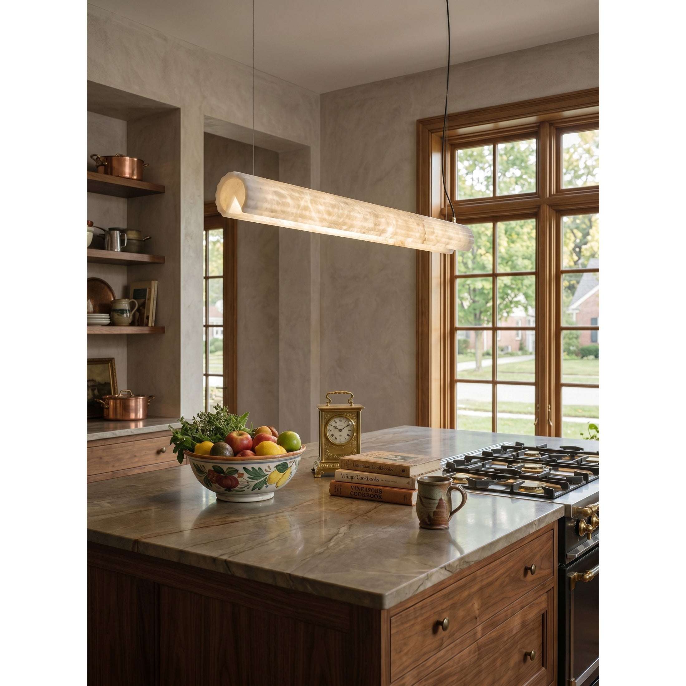 Horizontal Alabaster Roller Pendant Lamp