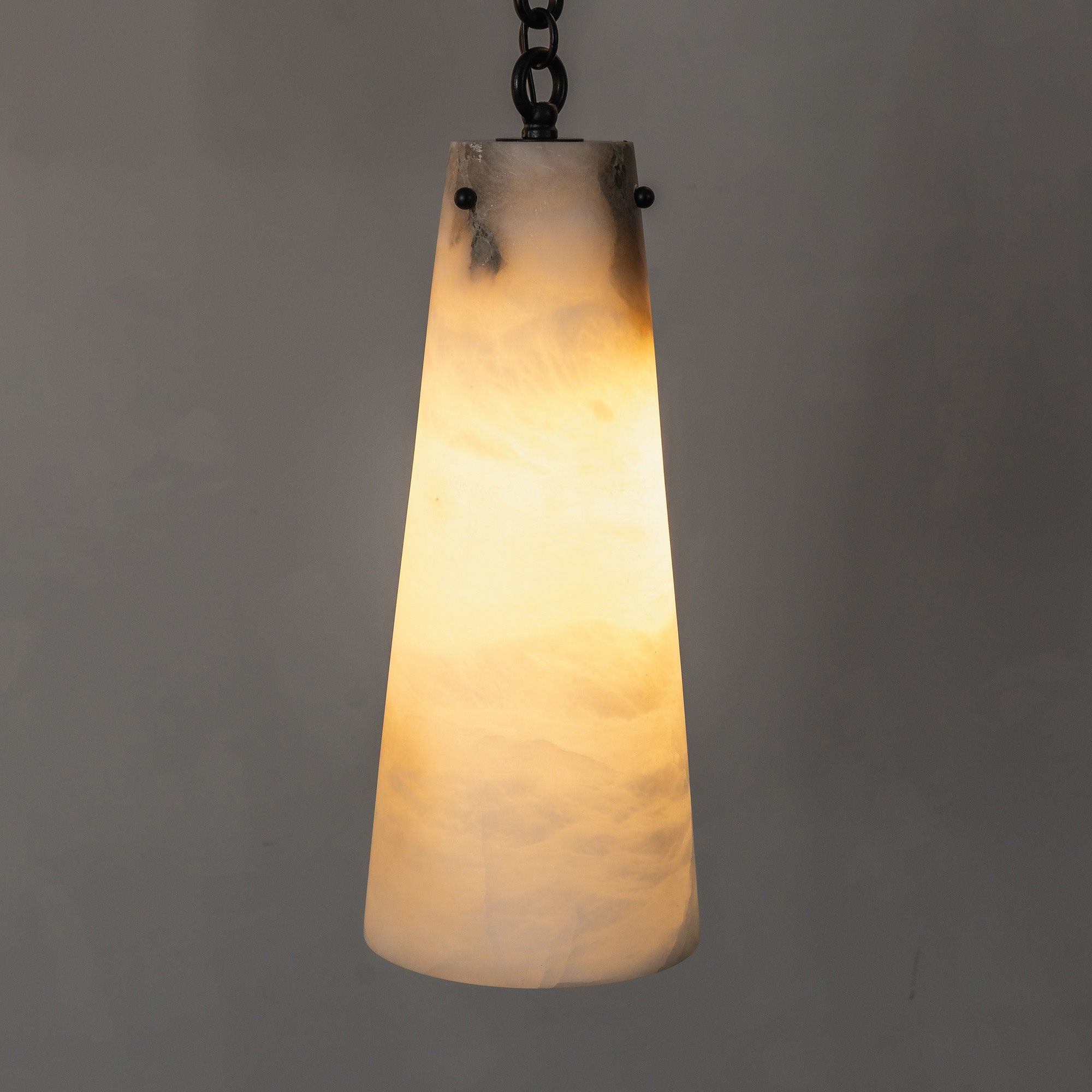 Industrial Cascade Chain Alabaster Chandelier