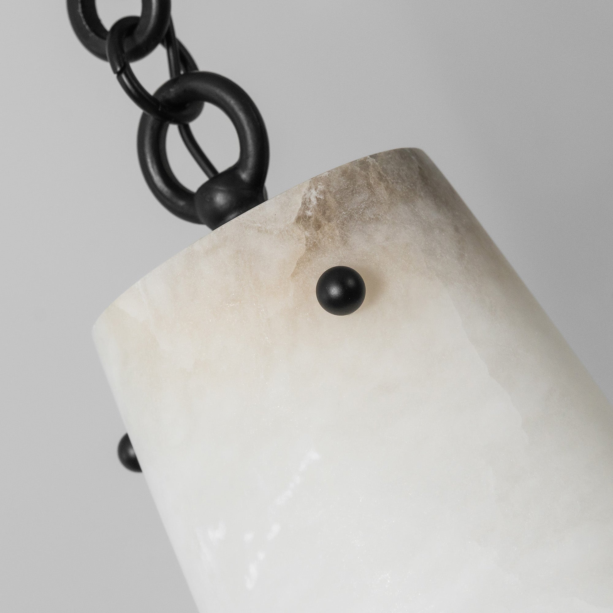 Industrial Cascade Chain Alabaster Chandelier