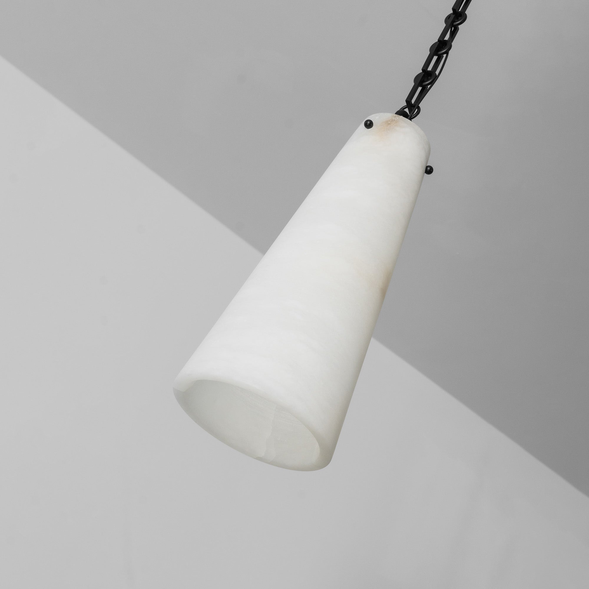 Industrial Cascade Chain Alabaster Chandelier