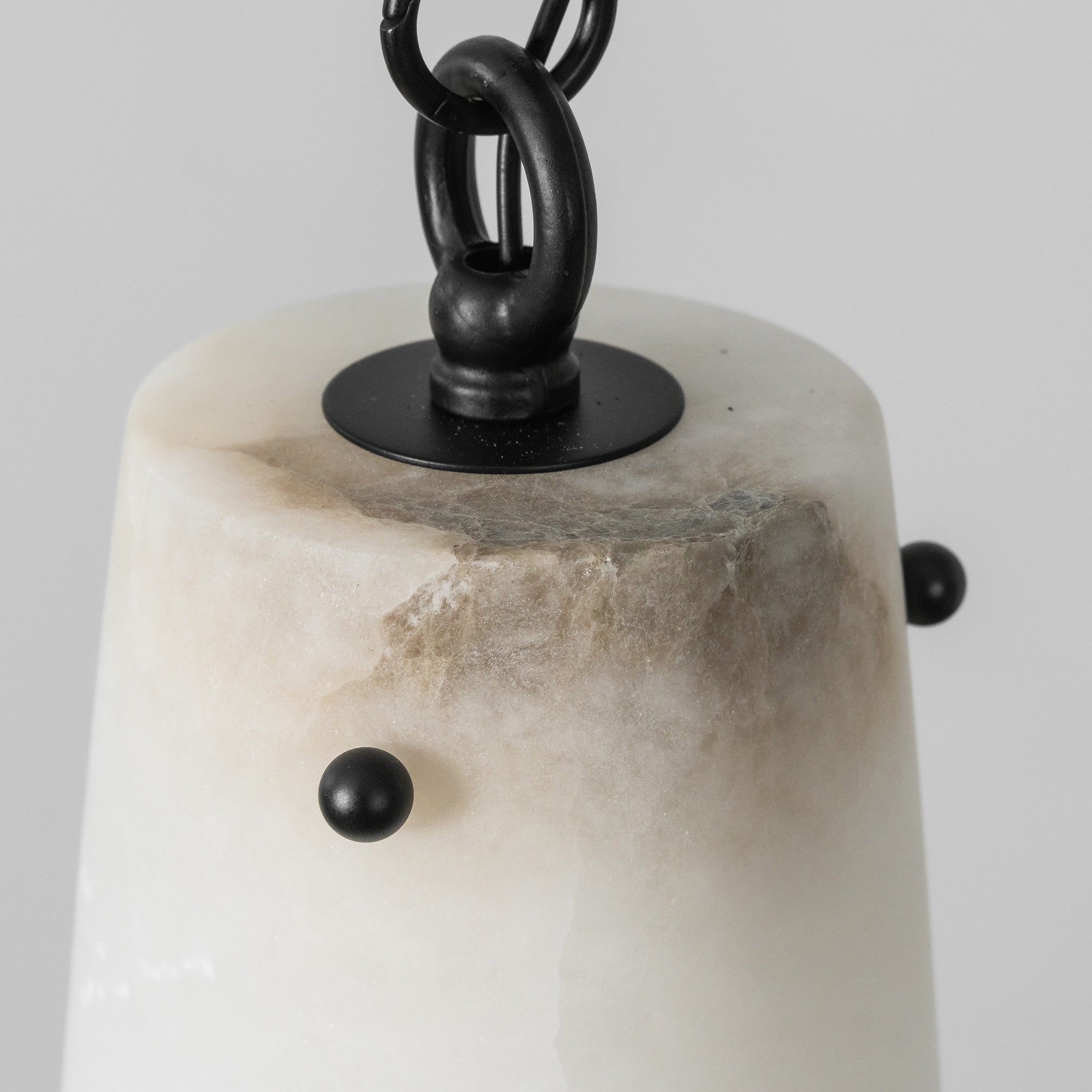 Industrial Cascade Chain Alabaster Chandelier