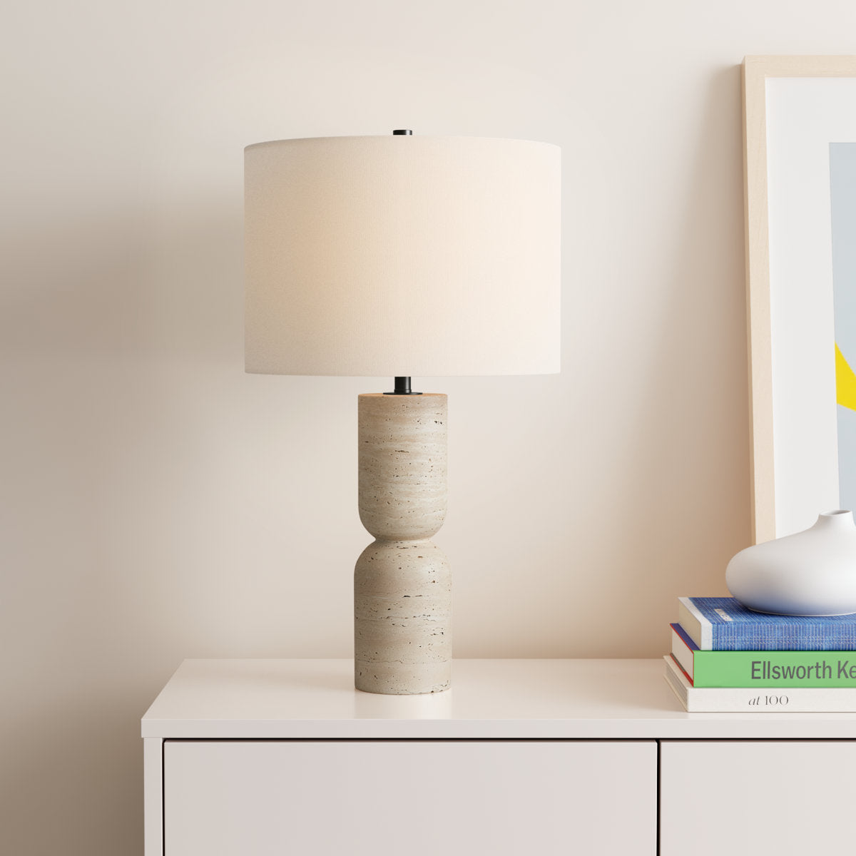 Jamia Travertine Table Lamp