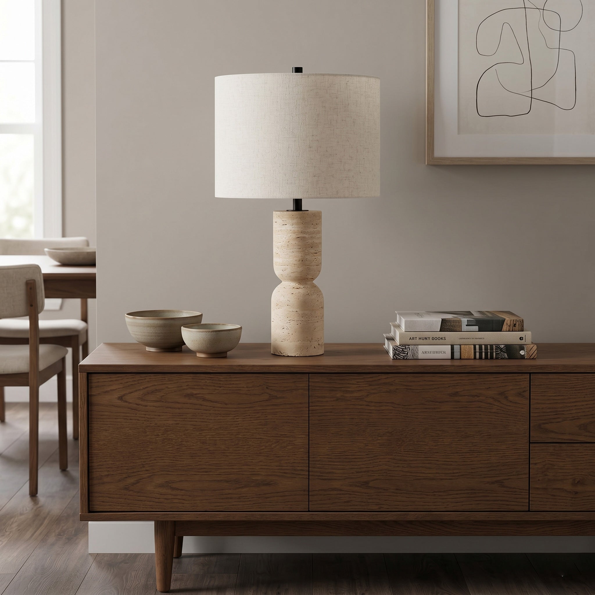 Jamia Travertine Table Lamp
