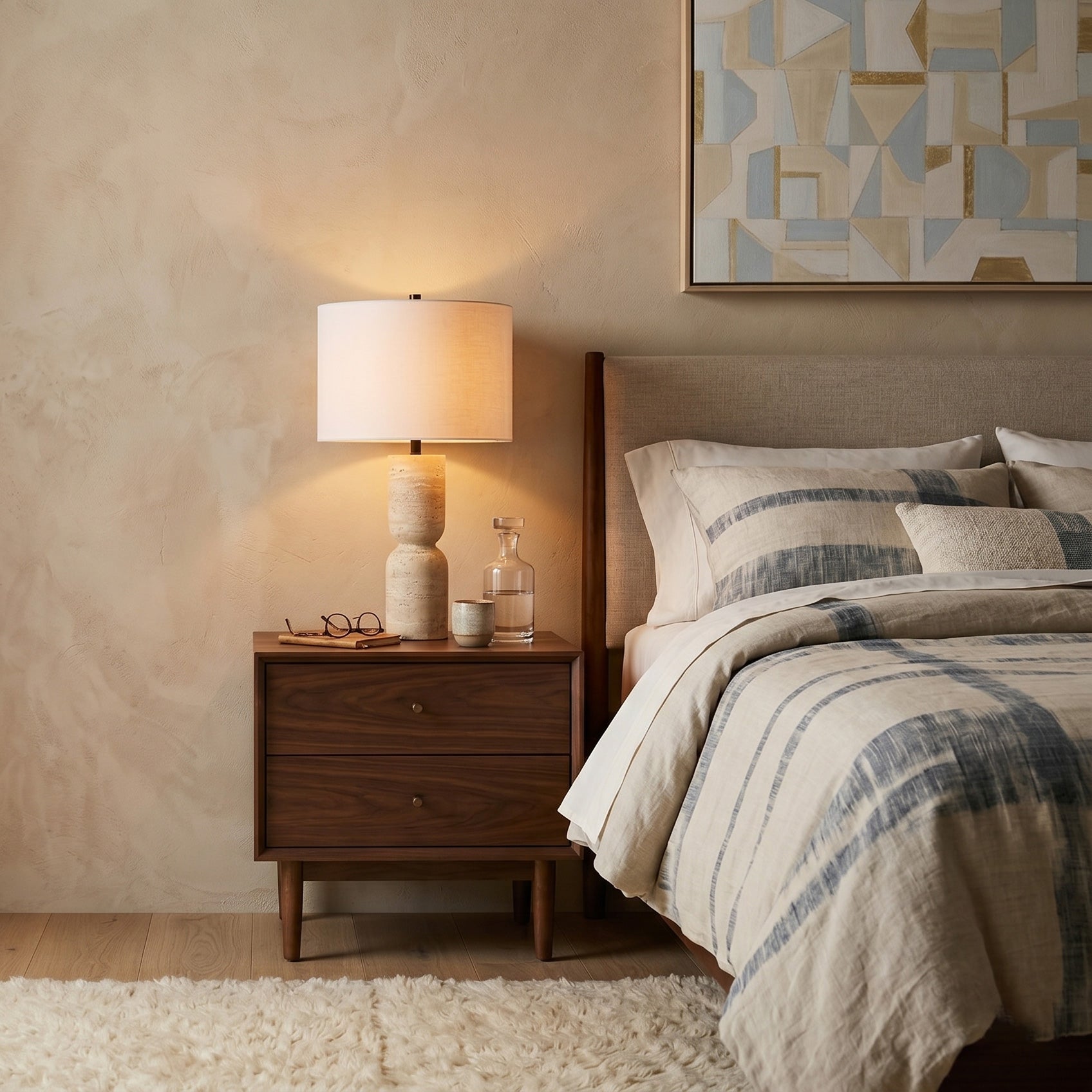 Jamia Travertine Table Lamp