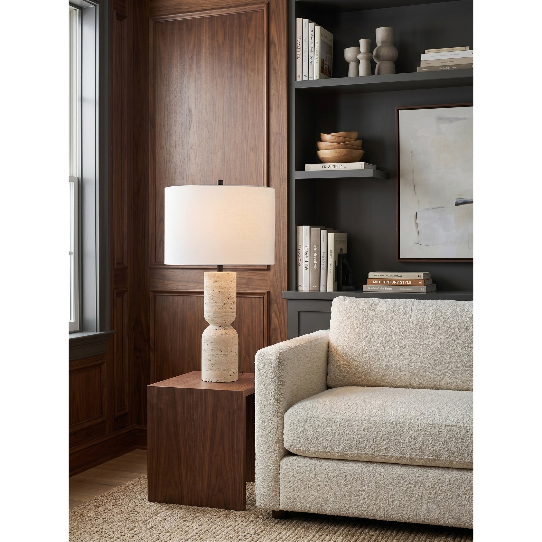 Jamia Travertine Table Lamp
