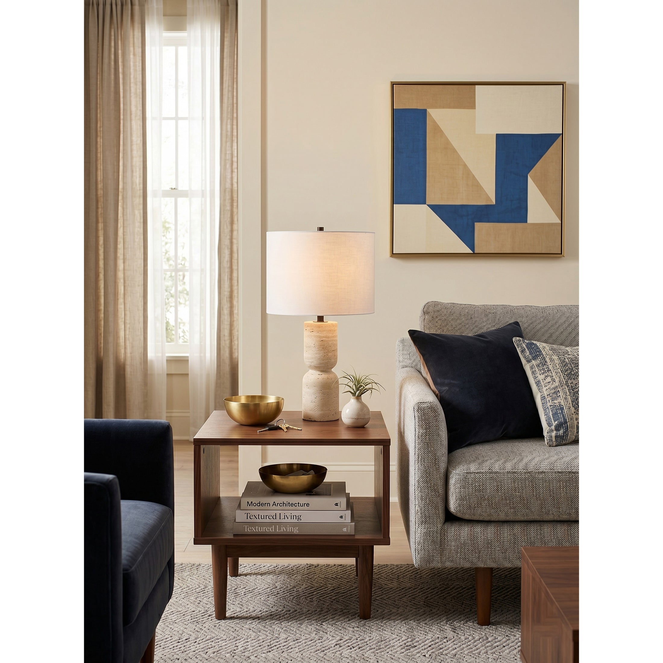 Jamia Travertine Table Lamp
