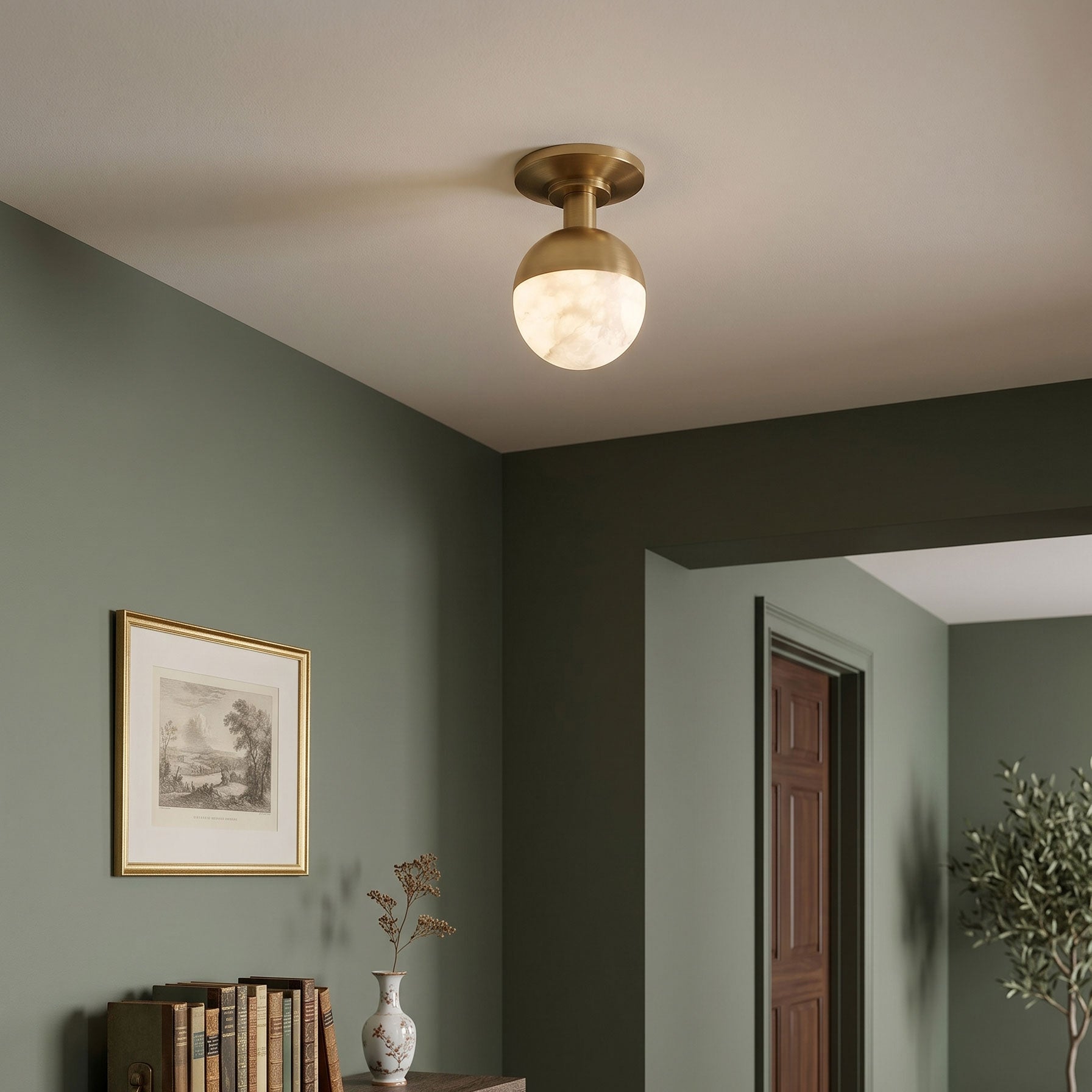 Jasper Alabaster Flush Mount Ceiling Light