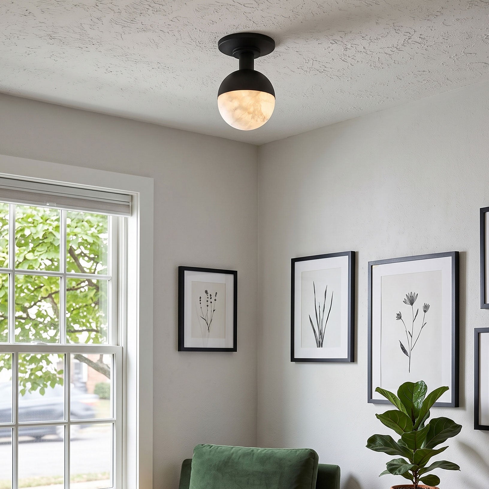 Jasper Alabaster Flush Mount Ceiling Light