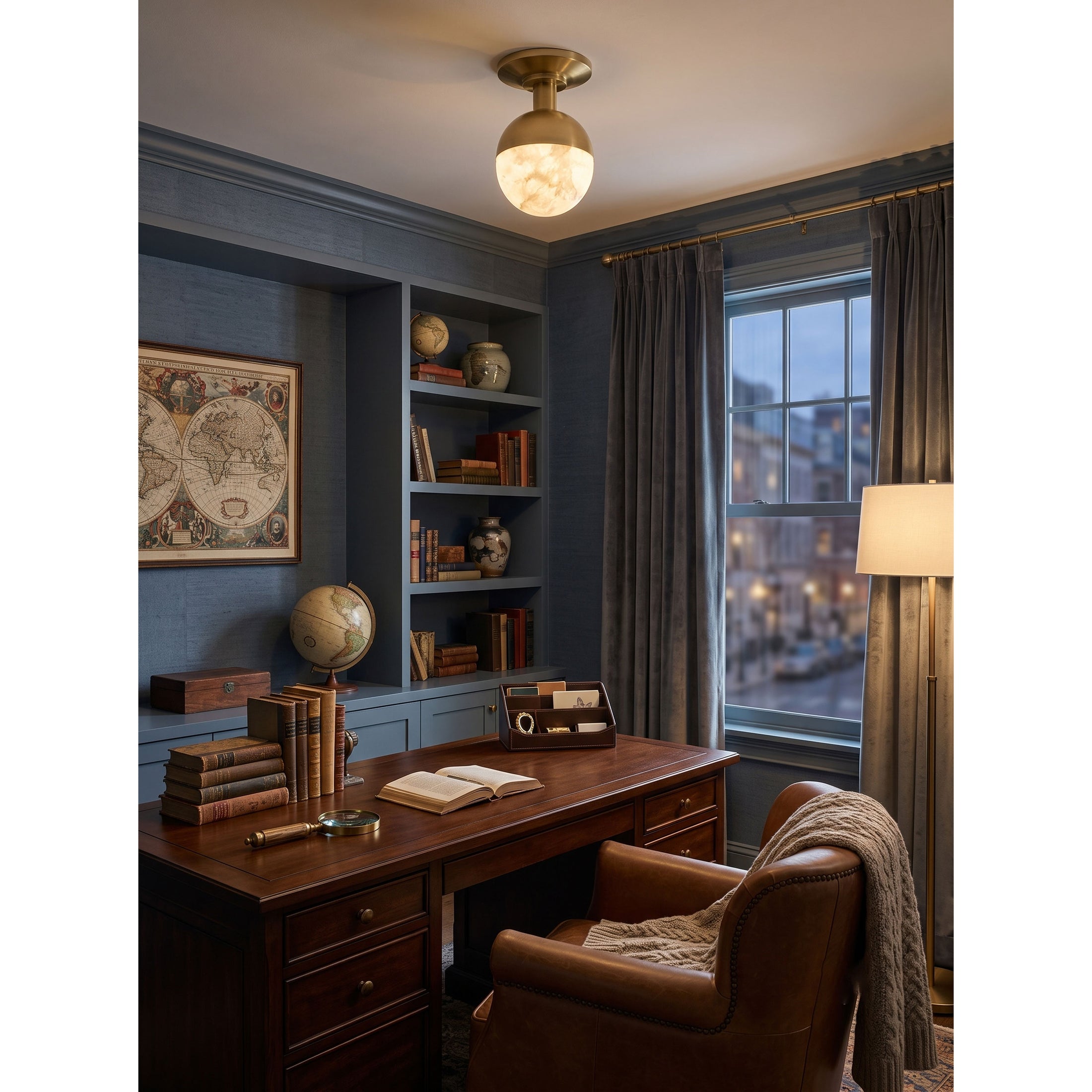 Jasper Alabaster Flush Mount Ceiling Light
