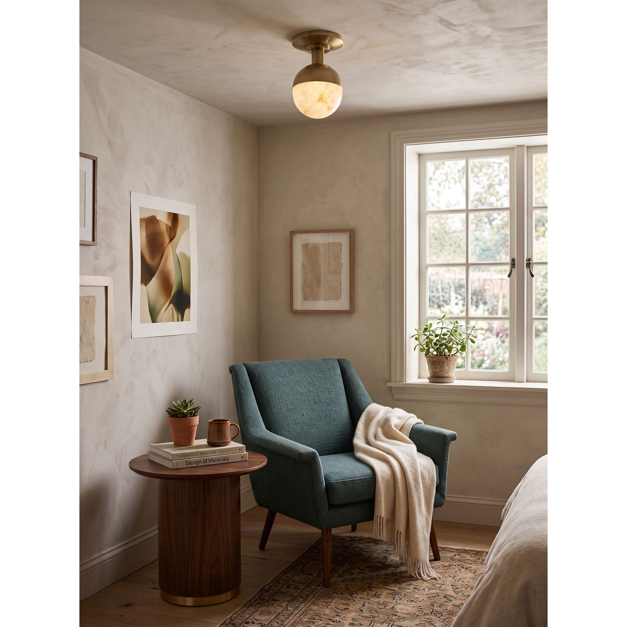 Jasper Alabaster Flush Mount Ceiling Light