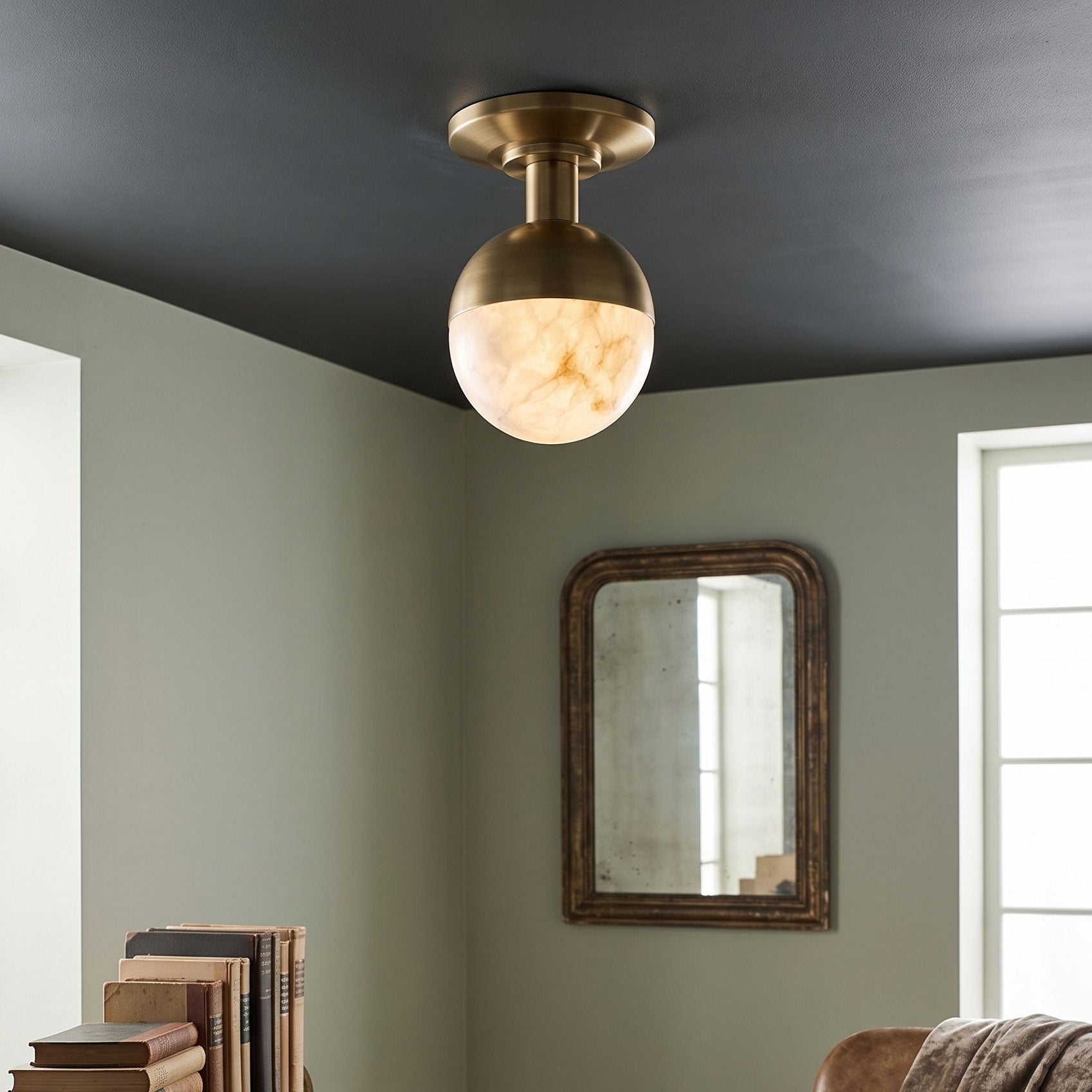 Jasper Alabaster Flush Mount Ceiling Light