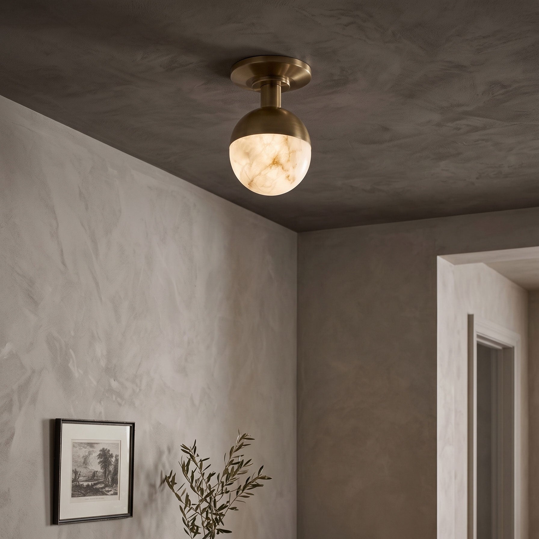 Jasper Alabaster Flush Mount Ceiling Light