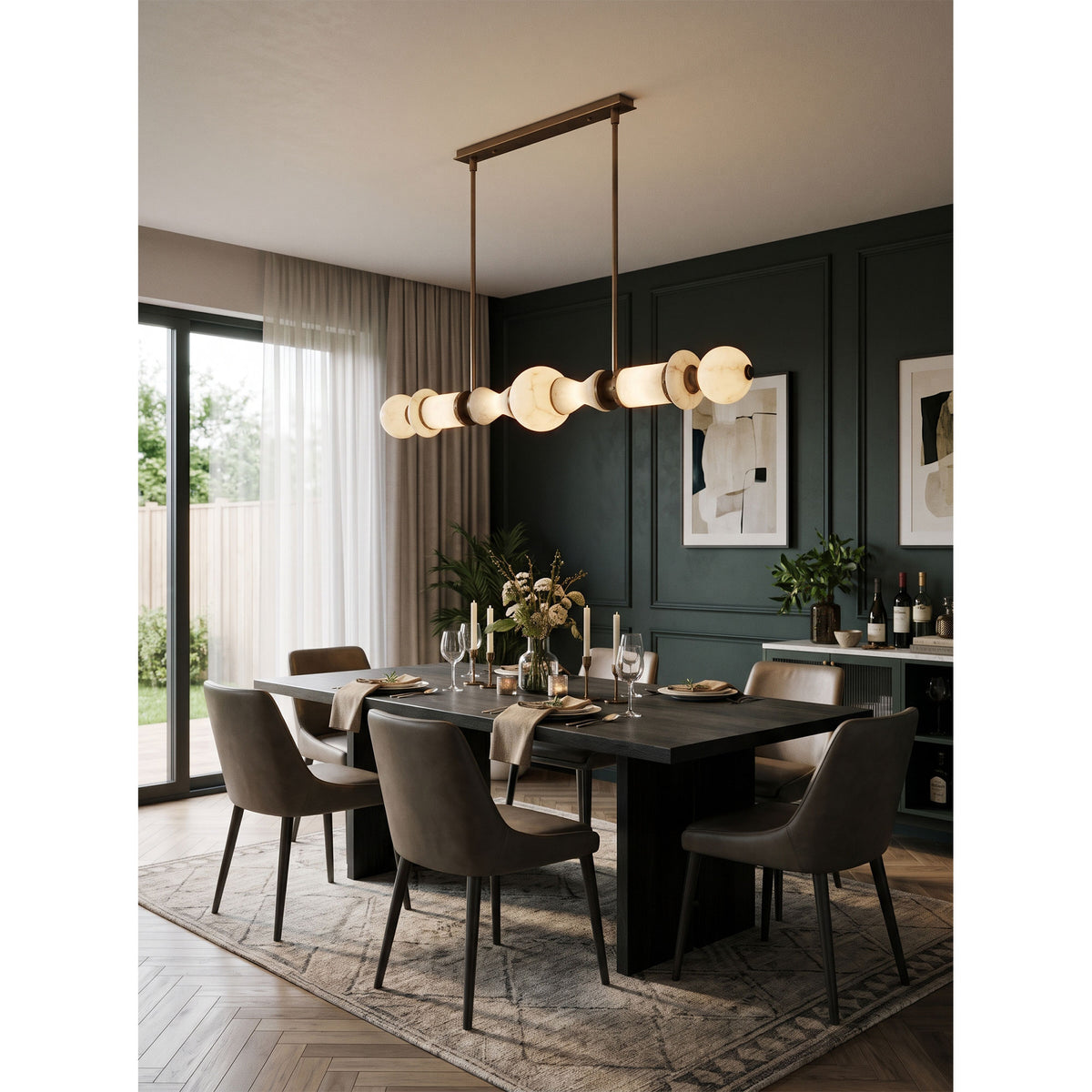 Julian Flambeau Alabaster Chandelier
