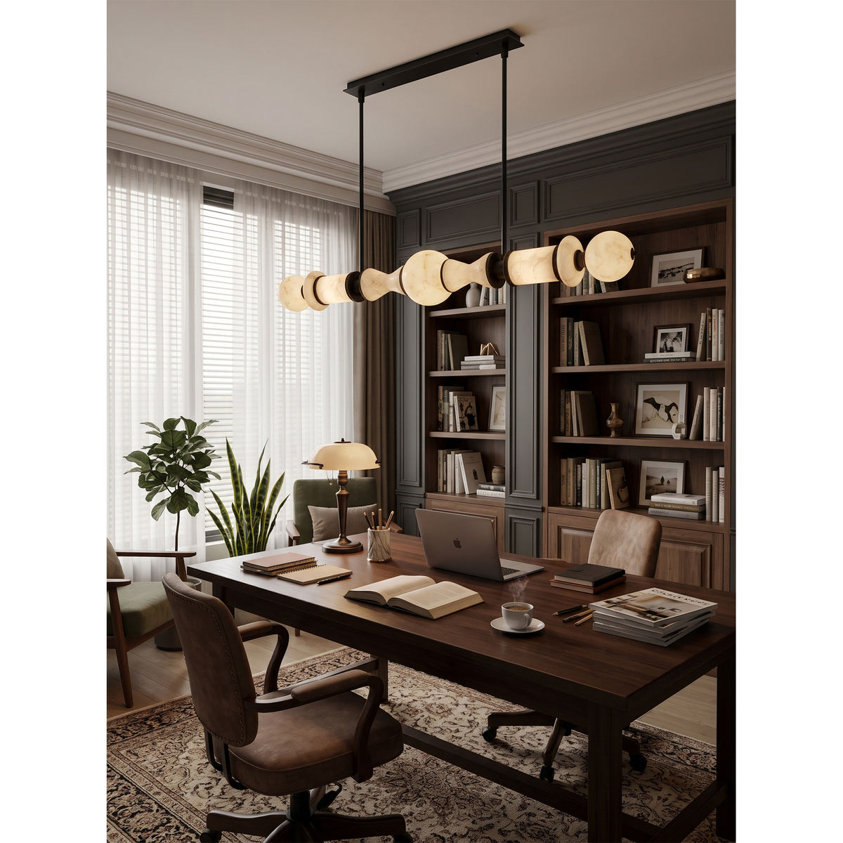 Julian Flambeau Alabaster Chandelier