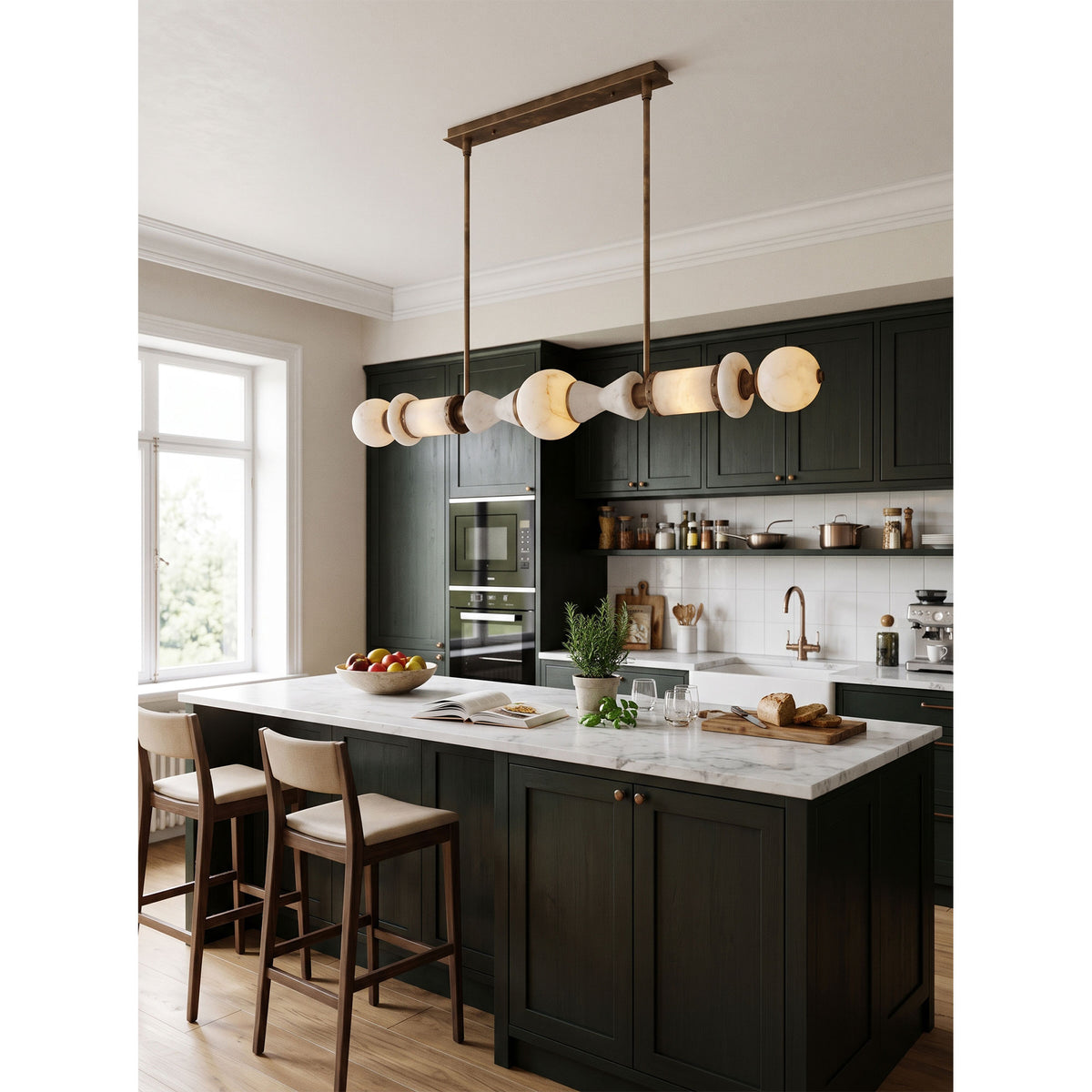Julian Flambeau Alabaster Chandelier