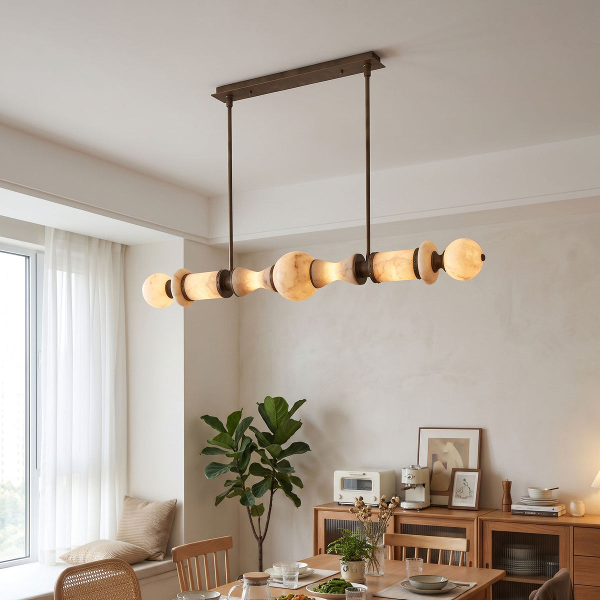 Julian Flambeau Alabaster Chandelier