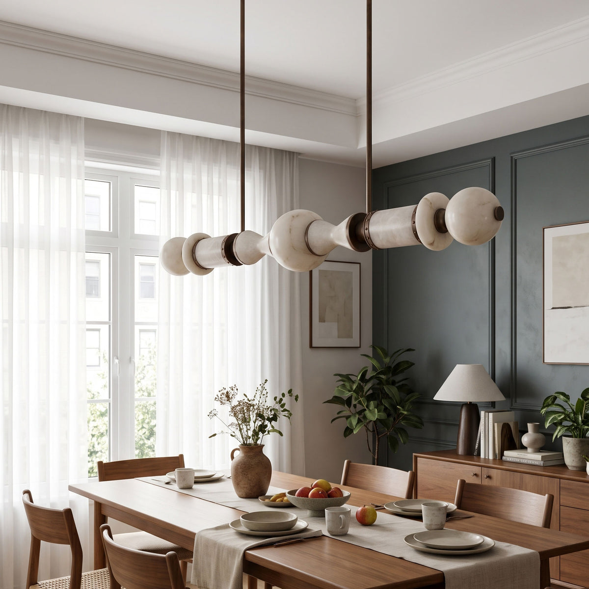 Julian Flambeau Alabaster Chandelier