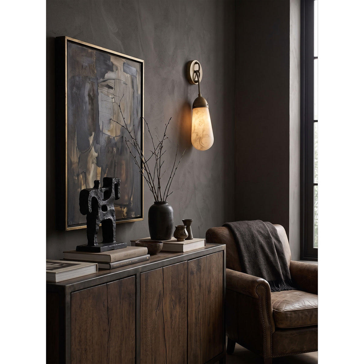 Lariat Alabaster Wall Sconce
