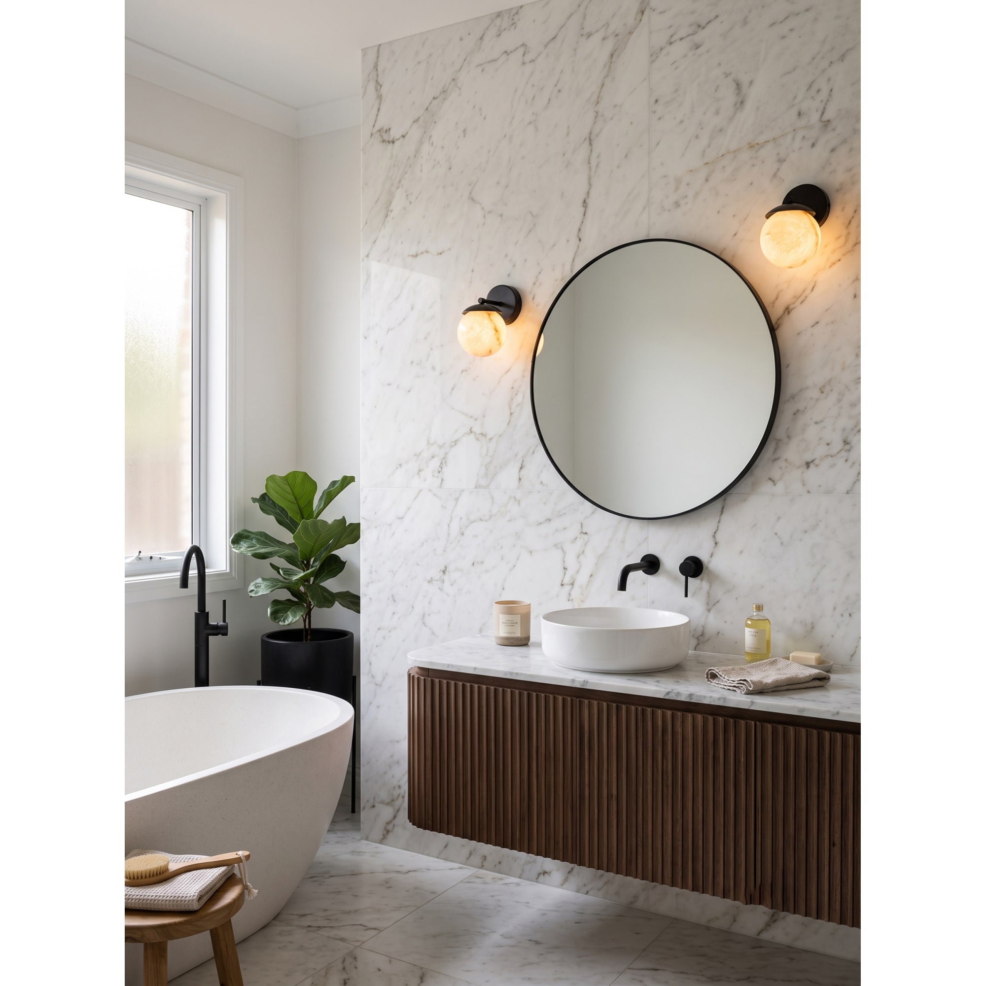 Lark Julep Alabaster Wall Sconce