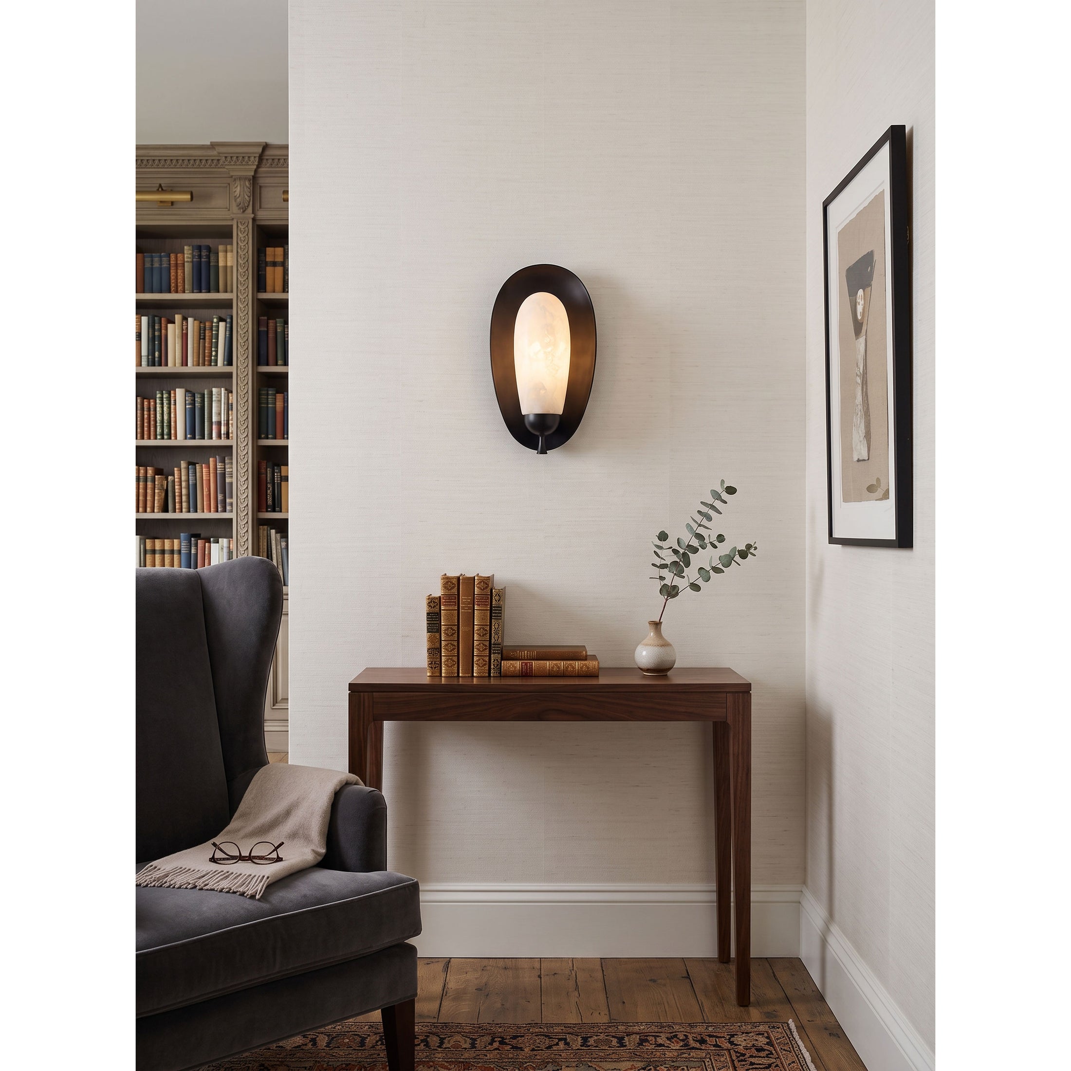Laurel Blossom Alabaster Wall Sconce