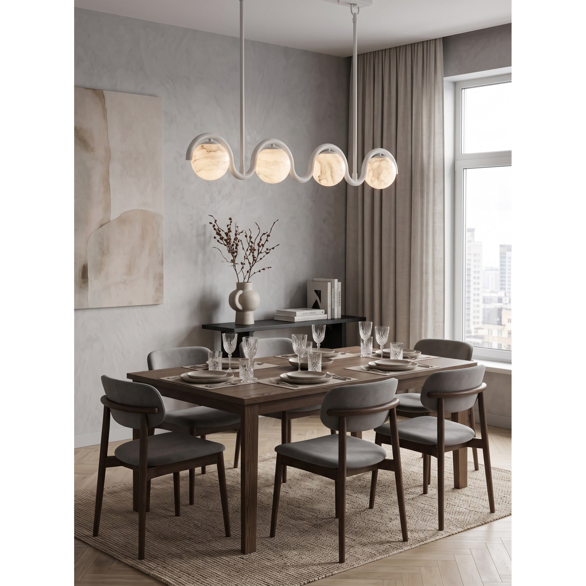 Lenox Linear Alabaster Chandelier