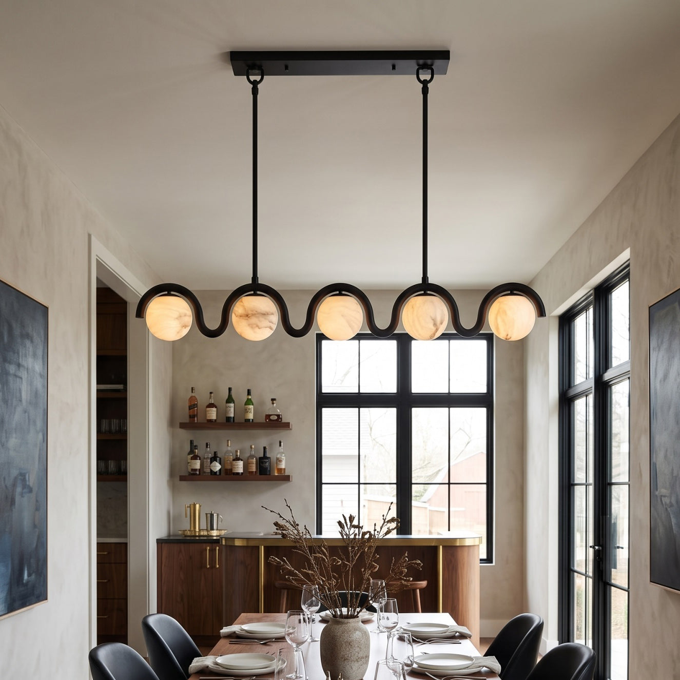 Lenox Linear Alabaster Chandelier