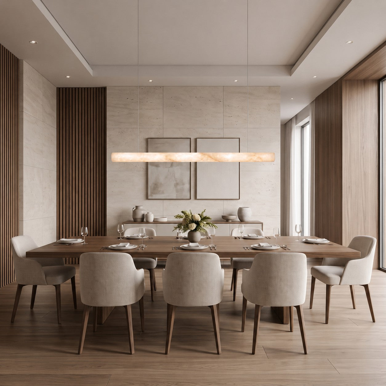 Liorvane Alabaster Linear Pendant Lamp