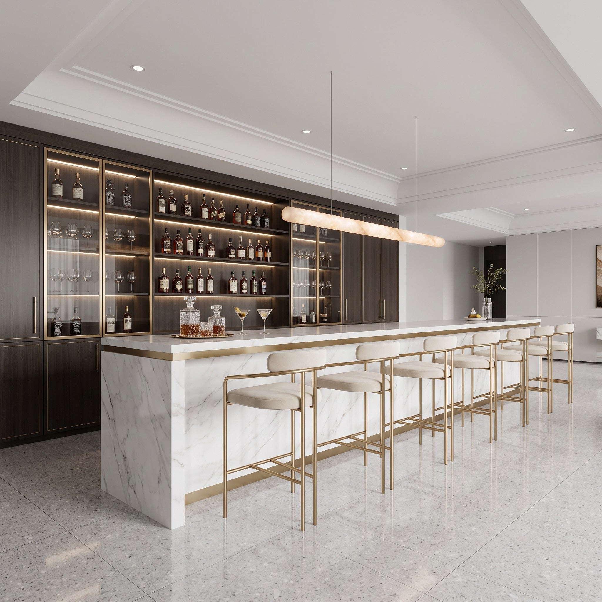 Liorvane Alabaster Linear Pendant Lamp