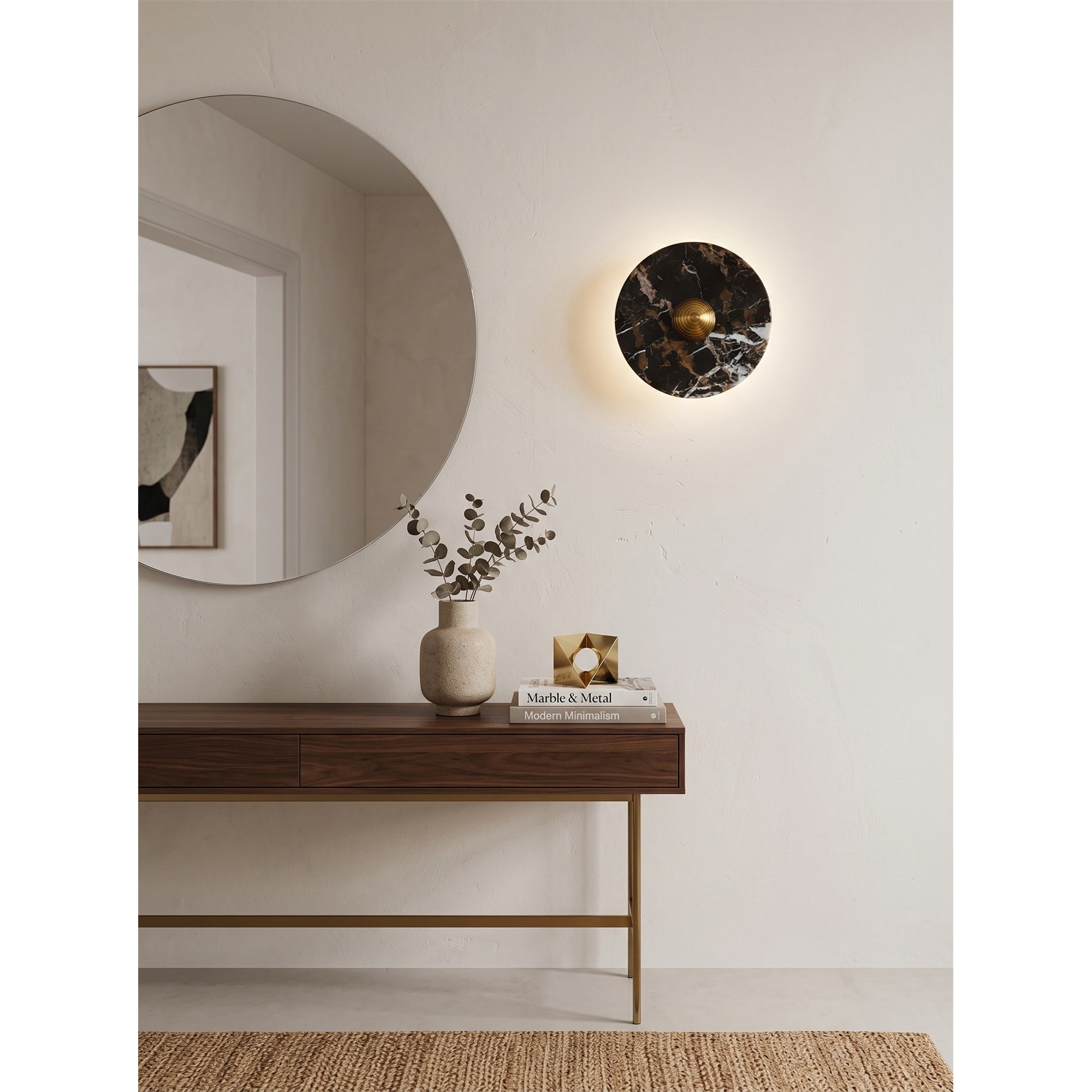 Lucie Black Gold Marble Wall Sconce
