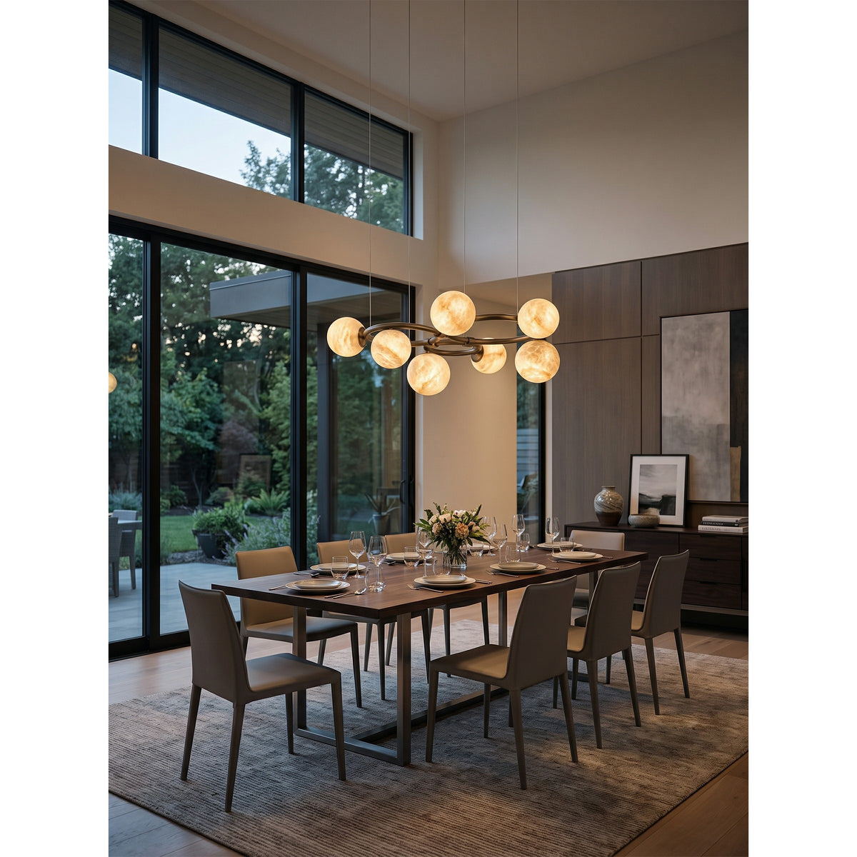 Lustre Lunavelle em alabastro