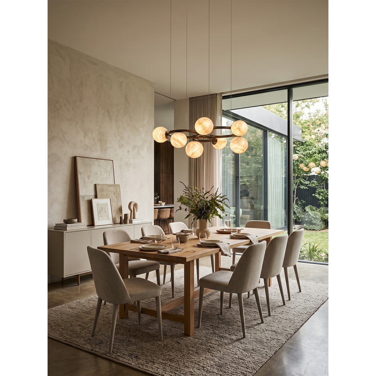 Lustre Lunavelle em alabastro
