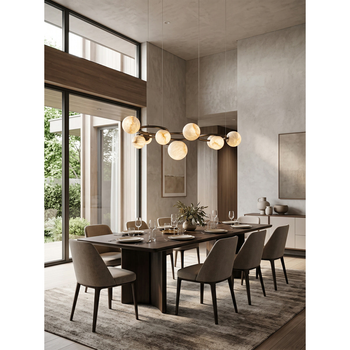 Lustre Lunavelle em alabastro