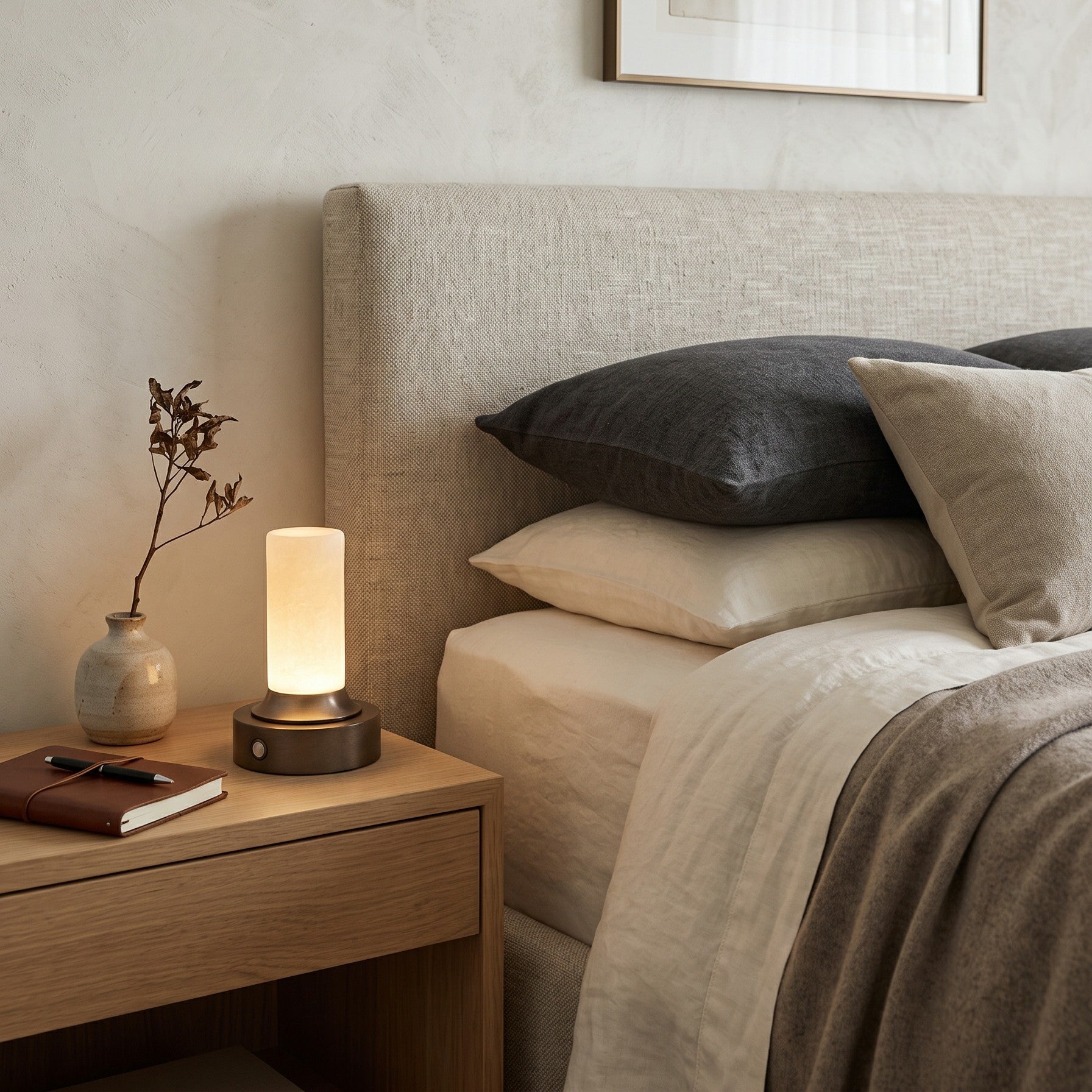 Lunerva Alabaster Table Lamp (Built-in Battery)
