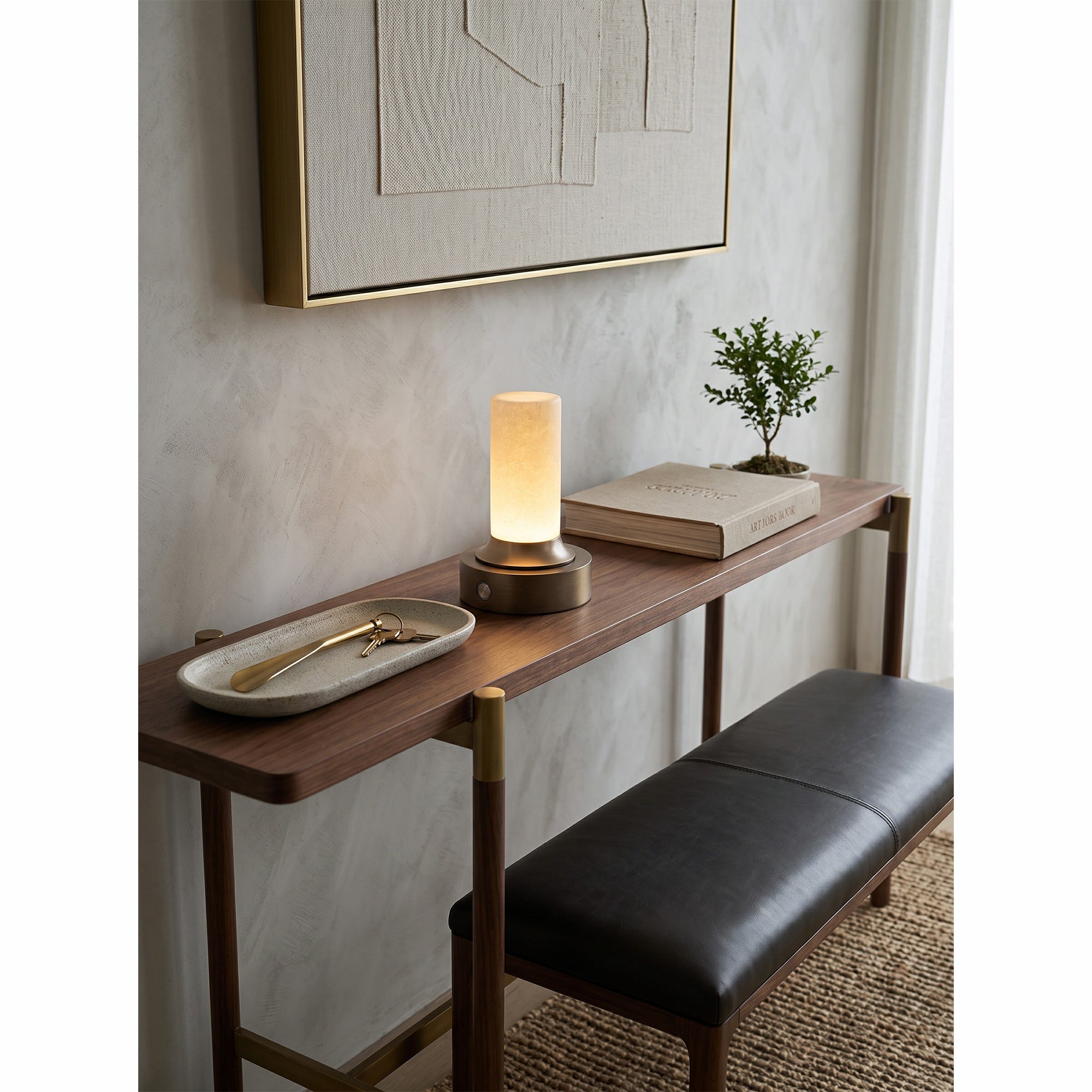 Lunerva Alabaster Table Lamp (Built-in Battery)