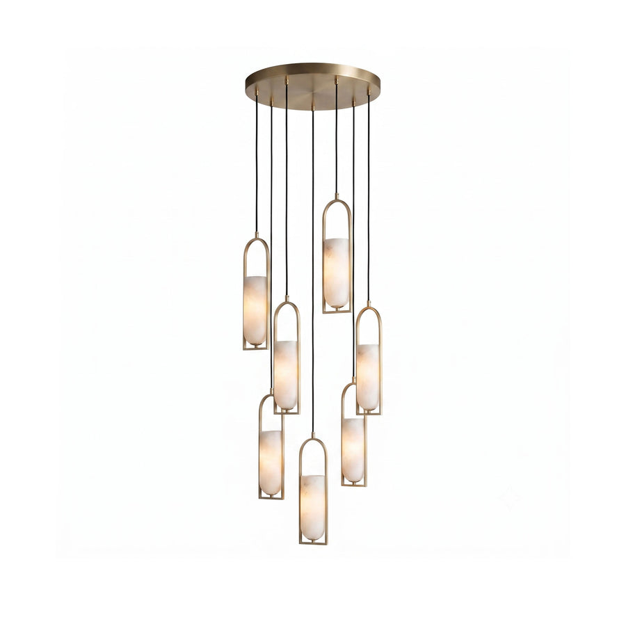 Melange Alabaster Cluster Chandelier — Dimension drawings 1