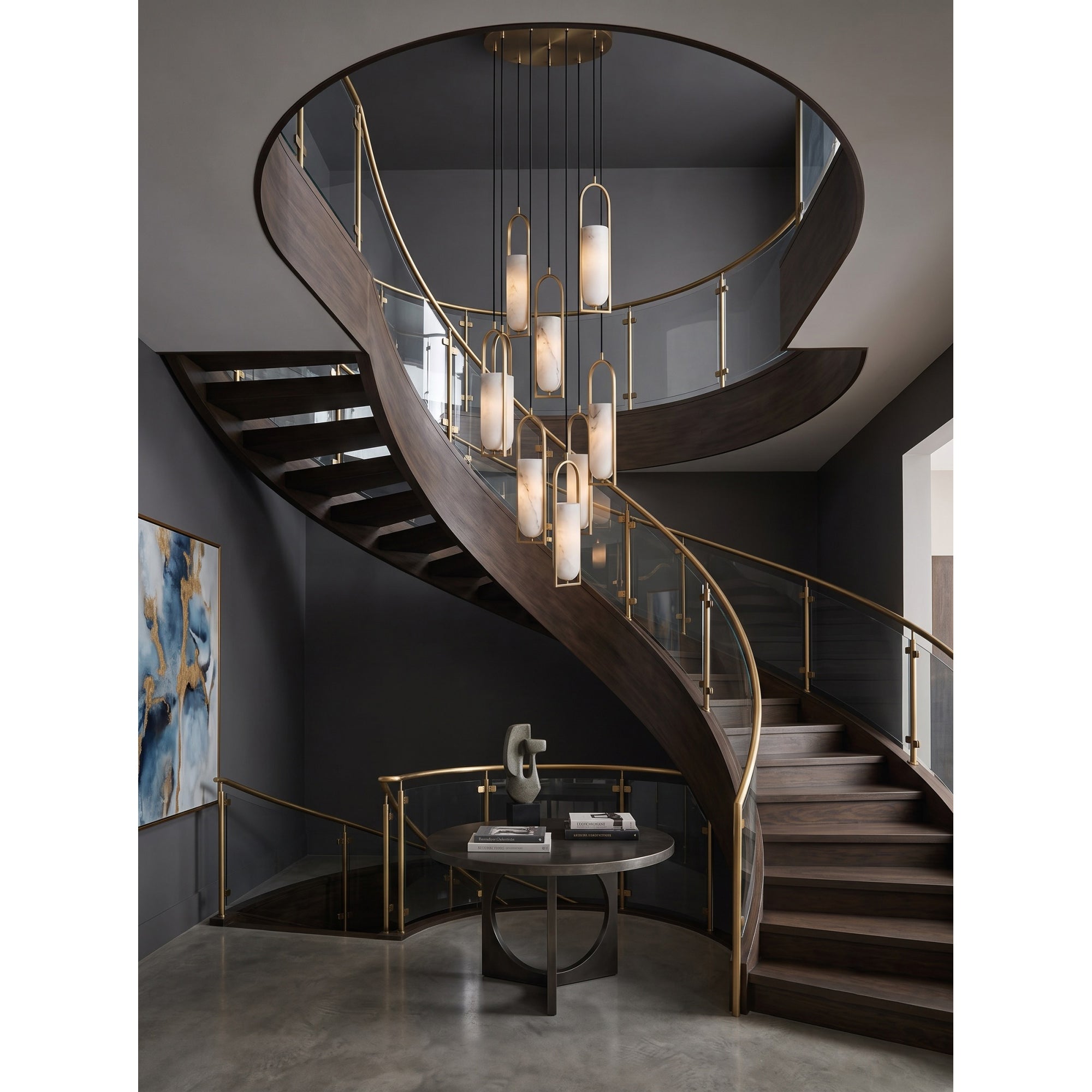 Melange Alabaster Cluster Chandelier